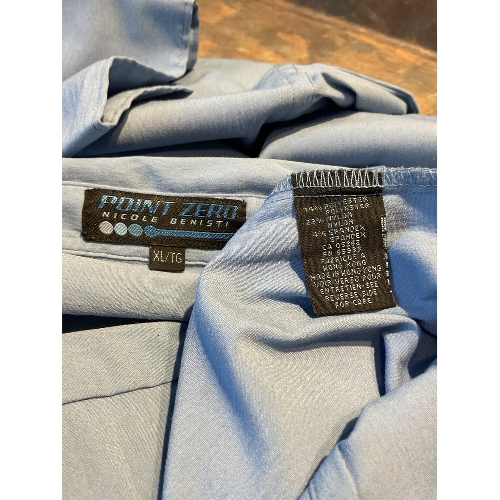 Point Zero Button Down Shirt Womens XL Blue Excellent Long Sleeve Stretch - Picture 3 of 4
